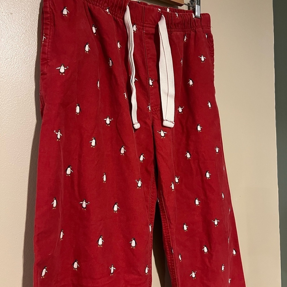 Vintage American Eagle Y2K Men's Size Small Red Penguin Print Lounge Pants - Picture 2 of 6